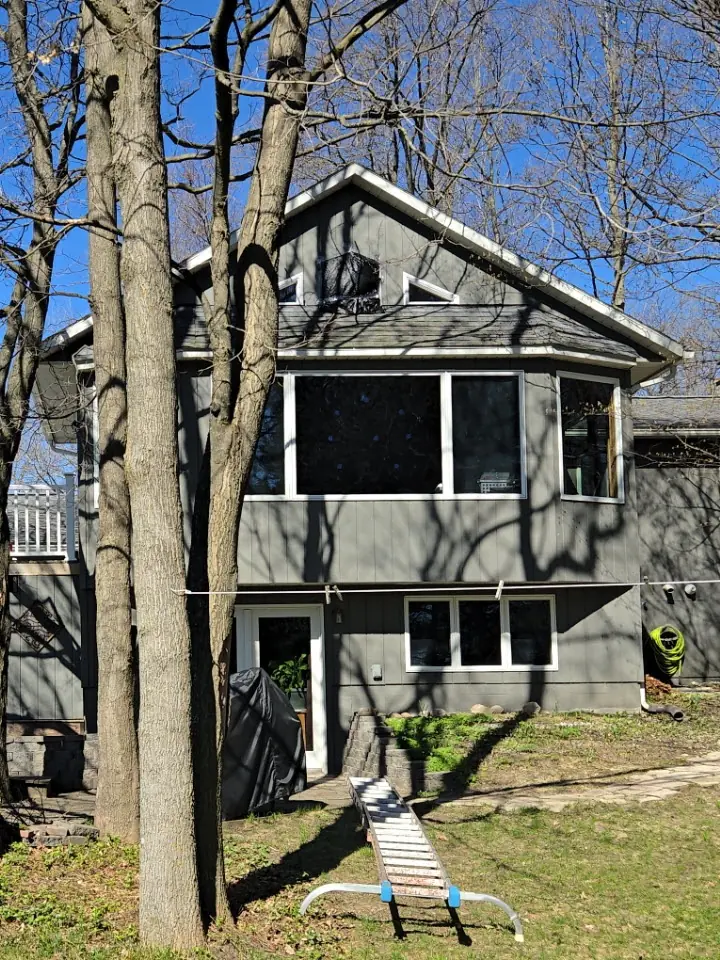 Rear of house before renovations by a general contractor