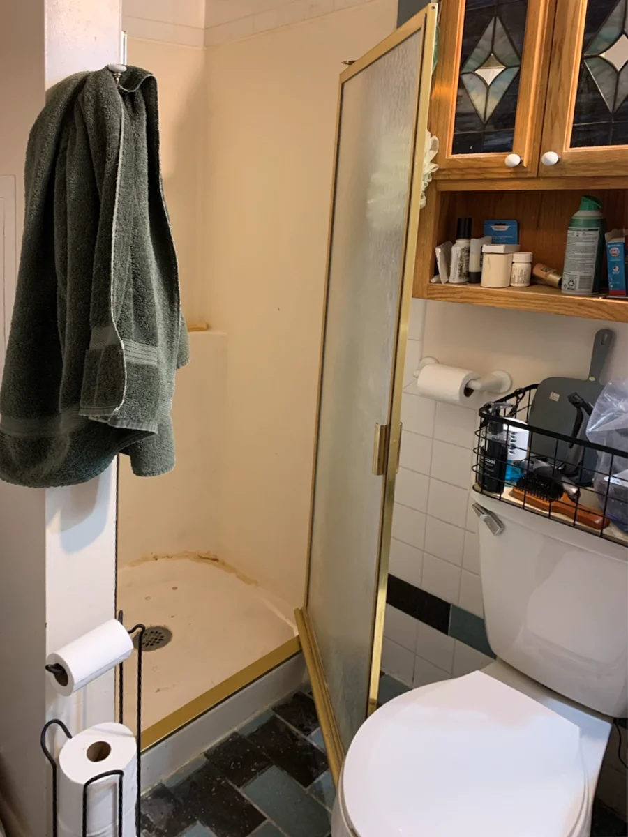 Dated shower stall in East Grand Rapids home