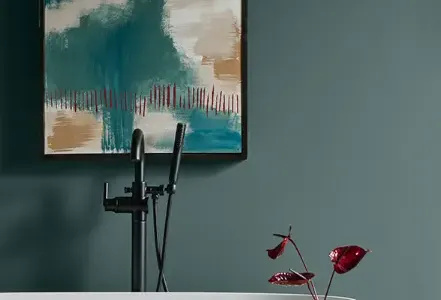 A modern teal Hidden Gem by Behr Paint