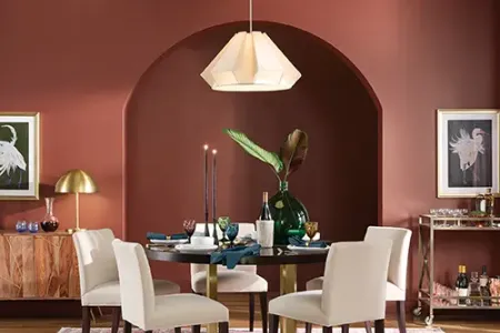 A rich grounded red Warm Mahogany by Glidden Paint